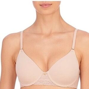 Natori Bliss Perfection Underwire Contour T Shirt Bra Womens 34D Glow Lace Trim